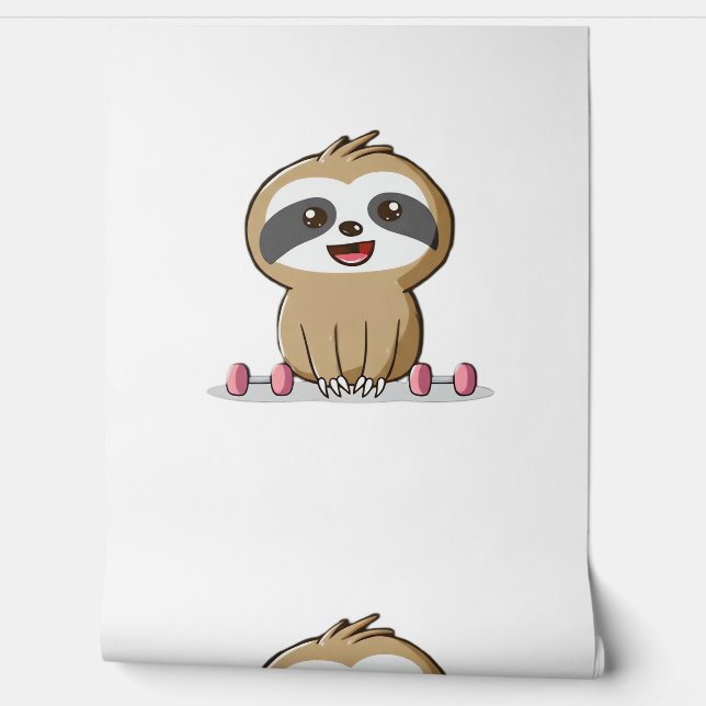 Schattige Chibi Luiaard Workout � Grappig Kawaii G Behang (Afrollen)