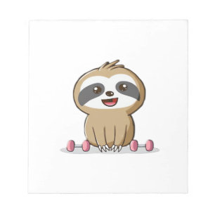 Schattige Chibi Luiaard Workout � Grappig Kawaii G Notitieblok