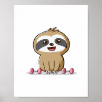 Schattige Chibi Luiaard Workout � Grappig Kawaii G