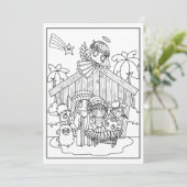 schattige chibi manga Natitivity Scene reden voor Kaart (Staand voorkant)