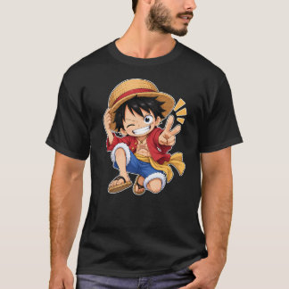Schattige Chibi Monkey D. Luffy One Piece Anime Vr T-shirt