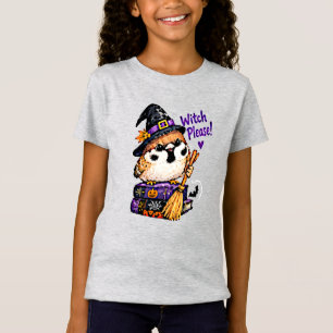 Schattige Chibi Mus Vogel Halloween Heks Alsjeblie T-shirt
