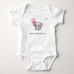 Schattige Chibi Olifant Droom Groot Kleine Eén Bab Romper