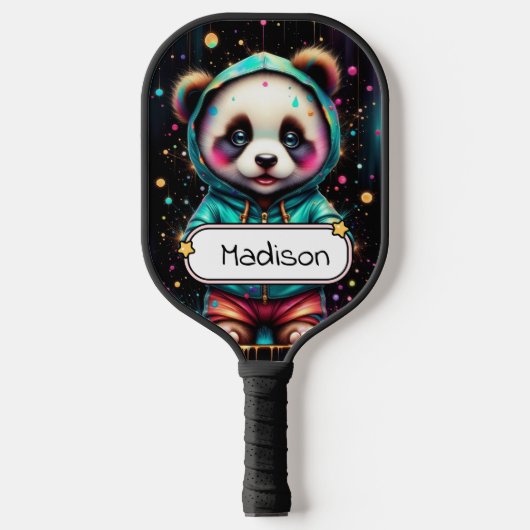 Schattige Chibi Panda Aanpasbaar Pickleball Paddle (Voorkant)
