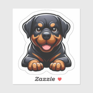 Schattige Chibi Rottweiler Puppylach Sticker