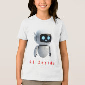 Schattige Chibi-Ruimterobot Buddy - Minimalistisch Tri-Blend Shirt (Voorkant)