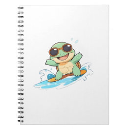 Schattige Chibi Schildpad Surfer Zomer Strand Desi Notitieboek