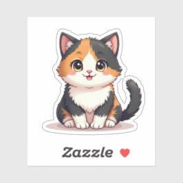 Schattige Chibi Schimmelkat - Pastel Sticker