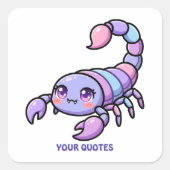 Schattige Chibi Schorpioen Zodiac Vierkante Sticker (Voorkant)