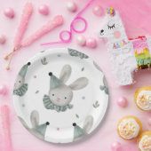 Schattige Chic Bunny Rabbit Rustic Papieren Bordje (Feest)