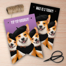 Schattige Chic Corgis Yip Hooray Happy Birthday