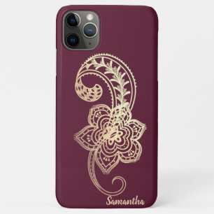 Schattige Chic Gold Paisley Case-Mate iPhone Case