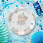 Schattige Chic Teddy Bear Birthday Rustic Papieren Bordje (Feest)