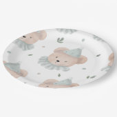 Schattige Chic Teddy Bear Birthday Rustic Papieren Bordje (Gekanteld)