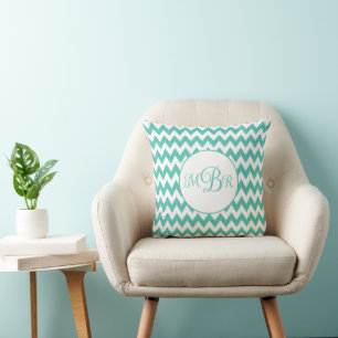 Schattige Chic Turquoise Blauwgroen Chevron Zigzag Kussen