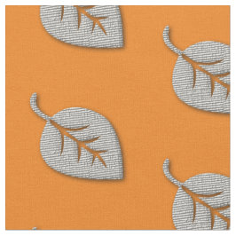 Schattige Chic Zilver Grijs Bladpatroon Stof