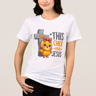 Schattige Chick Christelijk Faith Design Tri-Blend Shirt