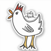 Schattige Chick met Stippen Custom-Cut Vinyl Stick Sticker (Voorkant)