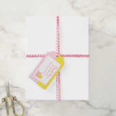 Schattige chick roze meisje dank u cadeau Label Cadeaulabel (Met Touw)