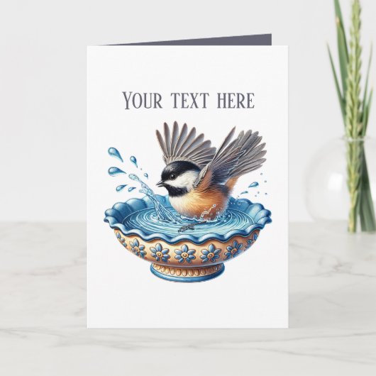 Schattige Chickadee vogelliefhebbers Kaart (Voorkant)