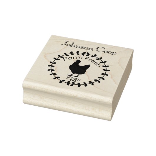 Schattige Chicken Boerderij Fresh Eggs Carton Naam Rubberstempel (Stempel)