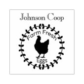 Schattige Chicken Boerderij Fresh Eggs Carton Naam Rubberstempel (Afrduk)