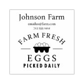 Schattige Chicken Boerderij Fresh Eggs Carton Naam Rubberstempel (Afrduk)