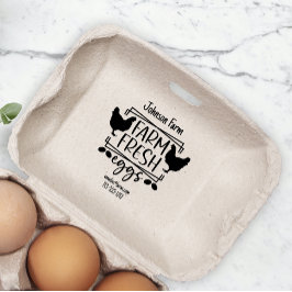 Schattige Chicken Boerderij Fresh Eggs Carton Naam Rubberstempel