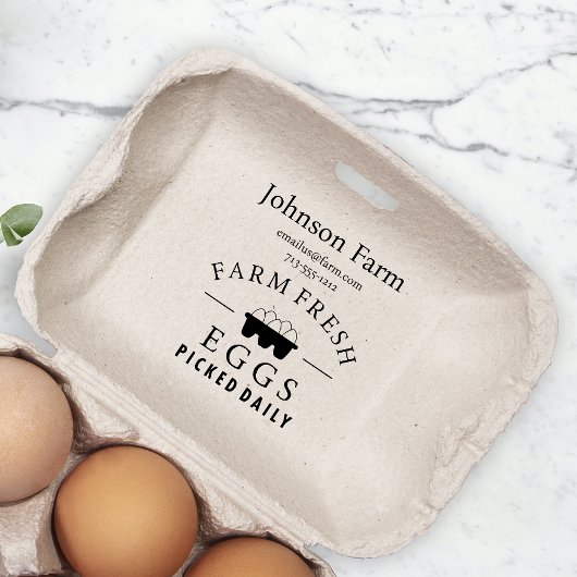 Schattige Chicken Boerderij Fresh Eggs Carton Naam Rubberstempel