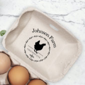 Schattige Chicken Boerderij Fresh Eggs Carton Naam Rubberstempel