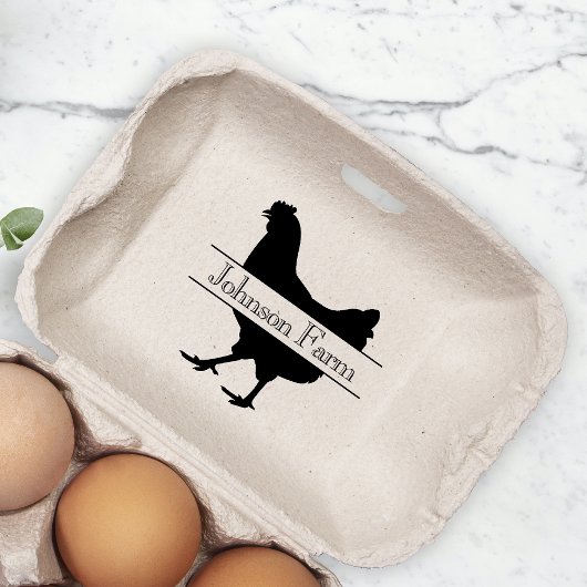 Schattige Chicken Boerderij Fresh Eggs Carton Naam Rubberstempel