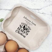 Schattige Chicken Boerderij Fresh Eggs Carton Naam Rubberstempel