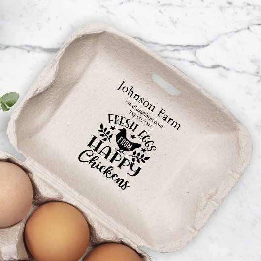 Schattige Chicken Boerderij Fresh Eggs Carton Naam Rubberstempel