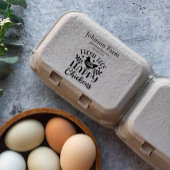 Schattige Chicken Boerderij Fresh Eggs Carton Naam Rubberstempel