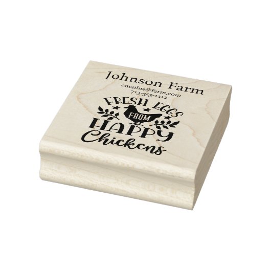 Schattige Chicken Boerderij Fresh Eggs Carton Naam Rubberstempel (Stempel)