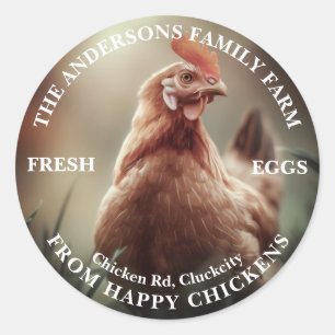 Schattige Chicken Family Boerderij aangepaste foto Ronde Sticker