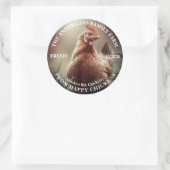 Schattige Chicken Family Boerderij aangepaste foto Ronde Sticker (Tas)