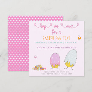 Schattige Chicks Hop Over voor een Paaseierjacht Kaart