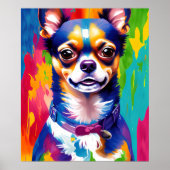 Schattige Chihuahu, Download kleurrijke digitale k Poster (Voorkant)