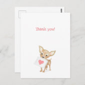 Schattige chihuahua bedankkaart briefkaart (Voorkant / Achterkant)