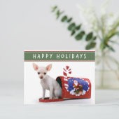 Schattige Chihuahua Christmas Briefkaart (Staand voorkant)