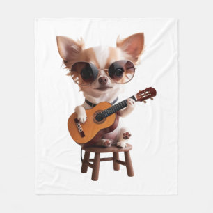 schattige Chihuahua die klassieke gitaar cartoon f Fleece Deken