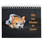Schattige Chihuahua Dog Art Design 2024 Maandelijk Kalender (Hoes)
