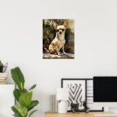 Schattige Chihuahua Dog Art Print Poster (Thuiskantoor)