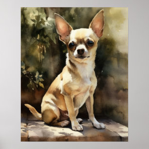 Schattige Chihuahua Dog Art Print Poster