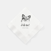 Schattige Chihuahua Dog Ik Doe Ook Bruiloft Servet (Hoek)