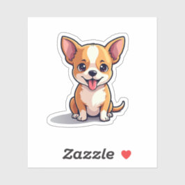Schattige Chihuahua Doggie, Spunky Isometric, Klei Sticker