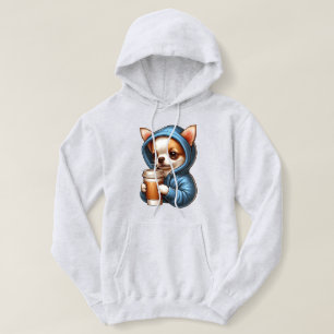 Schattige Chihuahua Drink koffie uit kopje Hoodie