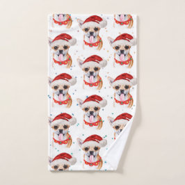 Schattige Chihuahua-hond kerstpatroon Handdoek
