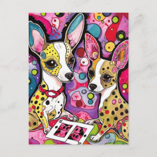 Schattige Chihuahua honden speelkaarten Briefkaart